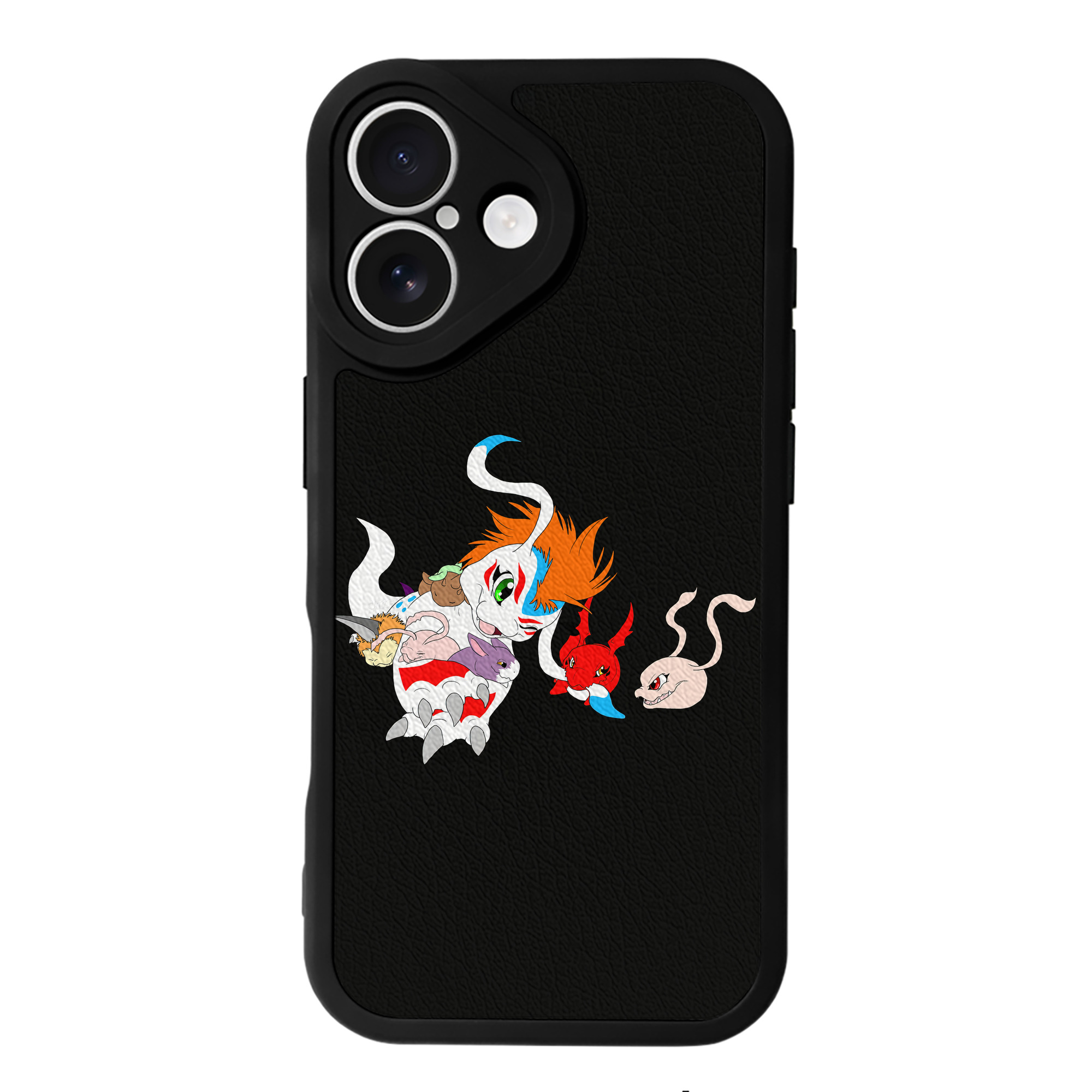 （画像用） Digimon デジタルモンスター/デジモン 【iPhone 16シリーズ対応】シリコンスマホケース（レザー調） 材質：シリコン